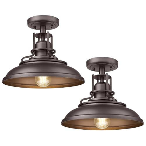 12" Outdoor Semi Flush Ceiling Lights (2 Count)