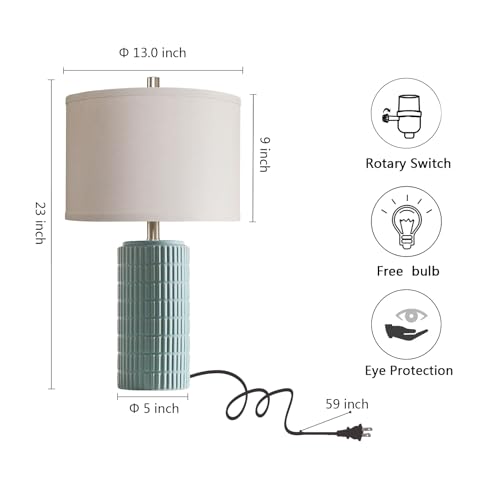 23" Set of 2 Modern Ceramic Table Lamps for Living Room (2 Count)