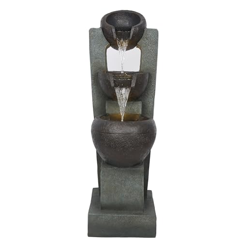TZL400 34" 3 Tier Basin Cascading Fountain with LED Lights