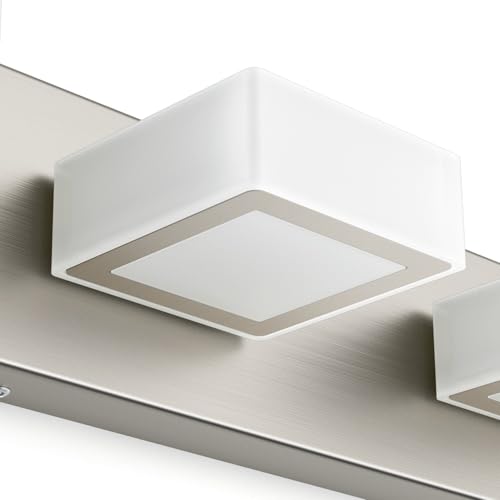 Brushed Nickel Bathroom Vanity Lights 48inch Metal Acrylic LED Modern Bathroom Wall Lighting Fixtures Over Mirror Brushed Nickel