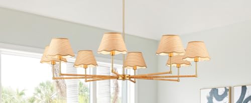 50” Large Boho Rattan Chandelier 8