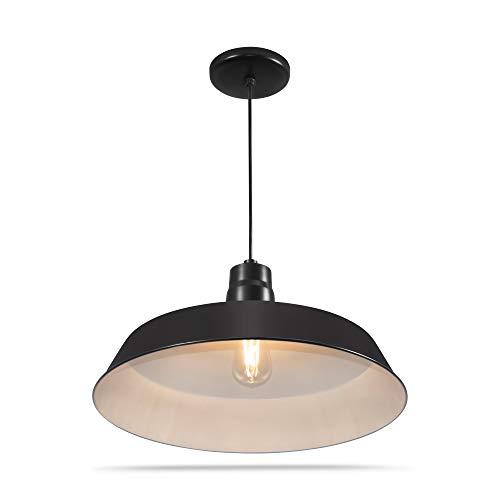 17 inch Industrial Black Pendant Barn Light Fixture with 10ft Adjustable Cord