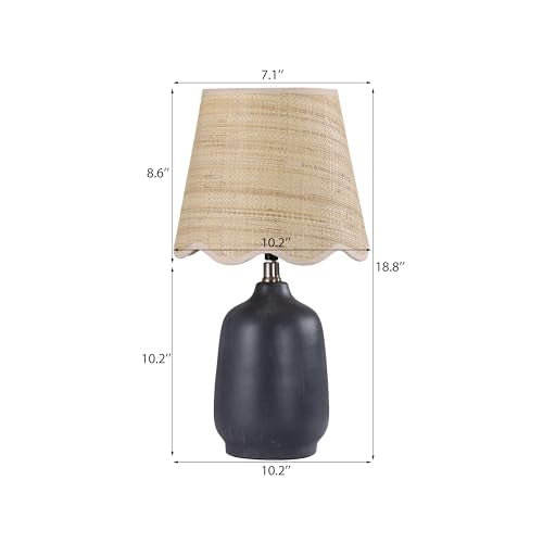 Set of 2 19" Modern Ceramic Table Lamp for Living Room Cream Base Desk Lamps for Bedroom Farmhouse Bedside Nightstand Lamp End Table Lamps (2 Count)