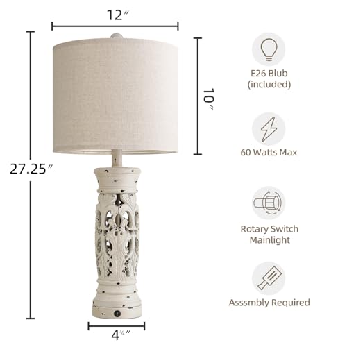 27.25” Farmhouse Table Lamps Set of 2 (2 Count)