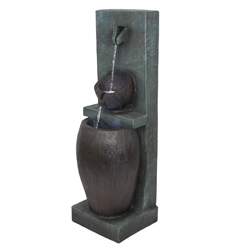TZL388 32" 3 Tier Jar Fountain with LED Lights