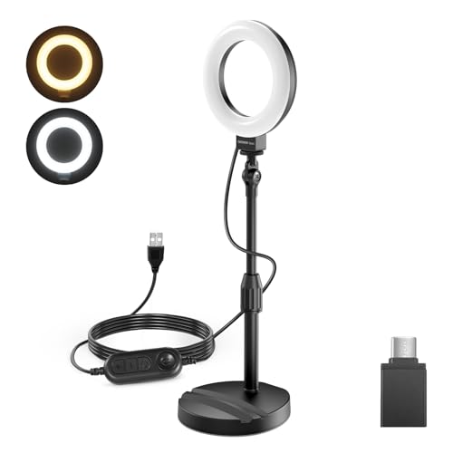 Basics 5" 13cm Desk Ring Light with Stand