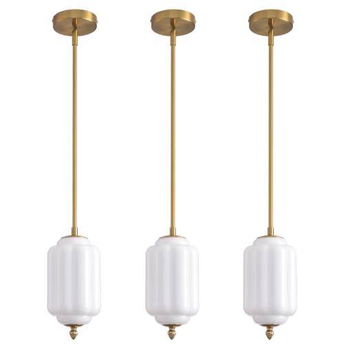 Vintage Milk Glass Pendant Lights 3
