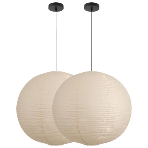 Large Paper Pendant Light with Cord and Canopy (2 Count)