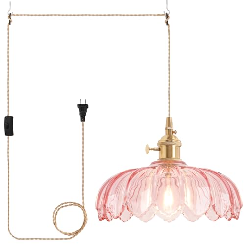 Plug in Pendant Light Hanging Light Fixtures with Plugin Cord On