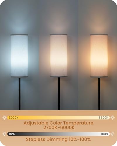 Set of 2 Dimmable Floor Lamps for Living Room with 2 Remotes and Foot Switch (2 Count)