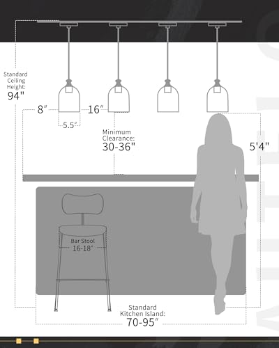 Modern Black Pendant Lights Kitchen Island Cylinder Glass