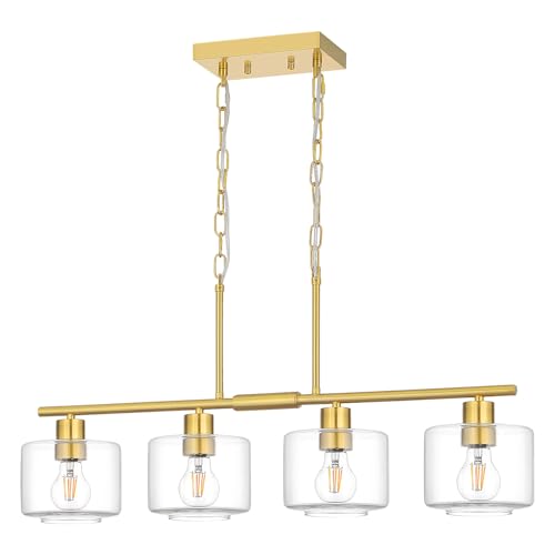4 Light Brushed Gold Kitchen Island Lighting