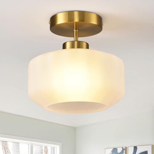 Industrial Gold Matte Light Fixtures Ceiling Mount
