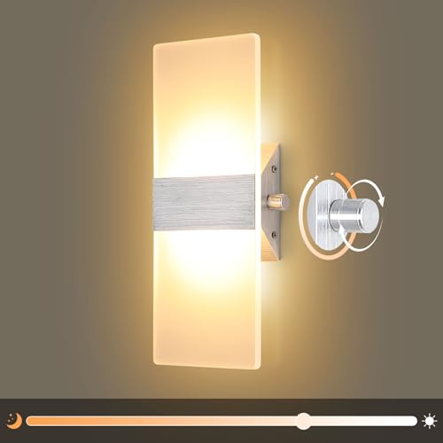 Acrylic Dimmable Modern LED Wall Sconce with Switch