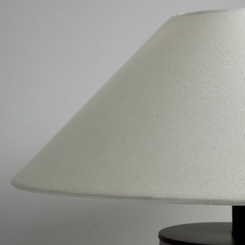 18.8" Black Vintage Distressed Ceramic Pot Table Lamp with Fabric Shade Rustic Farmhouse Table Lamps for Living Room Decorative Bedside Nightstand Lamp for Living Room Hotels Office