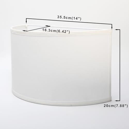 2 Light White Lamp Semicircle Fabric Shades