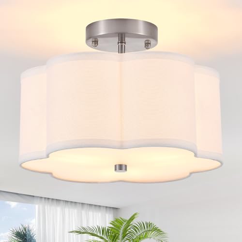 12.9" Chrome Semi Flush Mount Ceiling Light