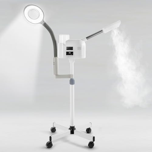 Professional Facial Steamer with 5X LED Magnifying Lamp 2 in 1