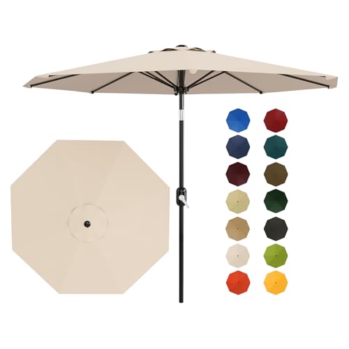 9FT Patio Umbrella 8 Sturdy Ribs Outdoor Table Umbrella