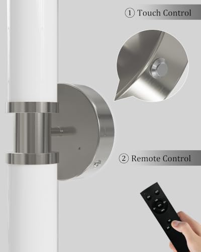 Nickel Wireless Battery Operated Wall Sconces with Remote