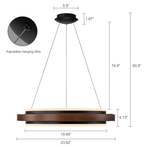 Modern Wooden LED Chandelier