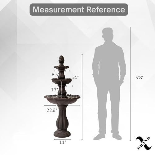 3 Tier Freestanding Waterfall Fountain w