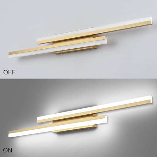 40 Inch LED Vanity Light Brushed Gold Bathroom Light Fixtures Over Mirror Modern Bath Lighting Bar 5CCT