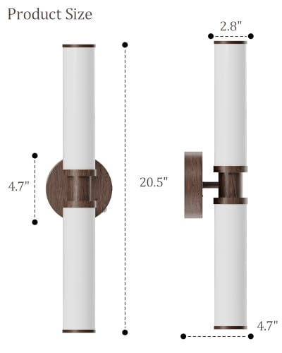 Walnut Wireless Battery Operated Wall Sconces with Remote Control
