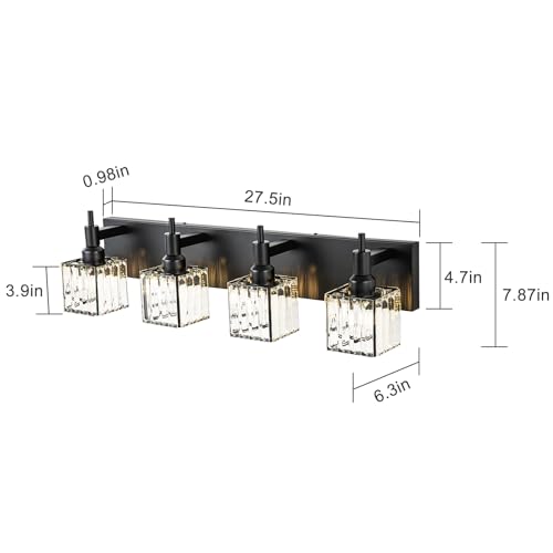 Black Crystal Bathroom Vanity Light 4
