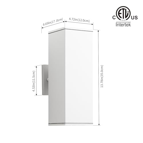 14" Modern Outdoor Porch Light in 2 Lights (2 Count)