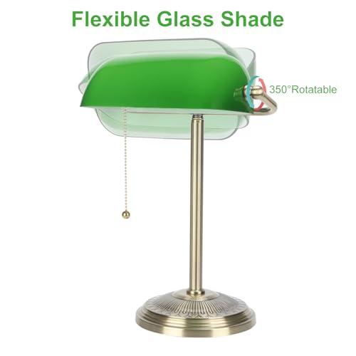 Bankers Lamp Brass Finish with Pull Switch