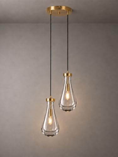 Modern Gold Teardrop Pendant Light (Gold / 2-Light)