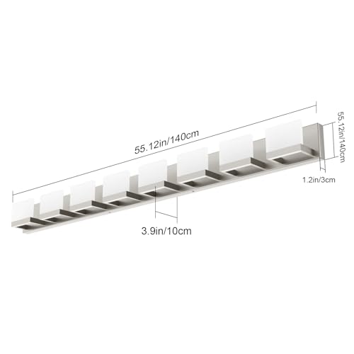 8 Lights LED Modern Vanity Light Brushed Nickel Bathroom Lighting Fixture Up and Down Bathroom Wall Light Over Mirror