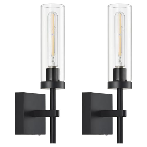 Black Wireless Wall Sconces with Remote Control (2 Count)