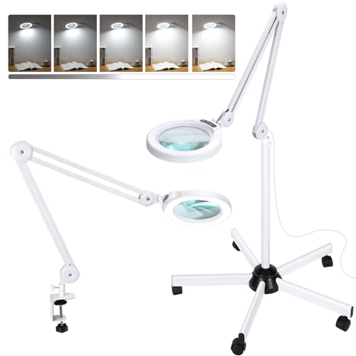 15X Magnifying Glass with Light and Stand