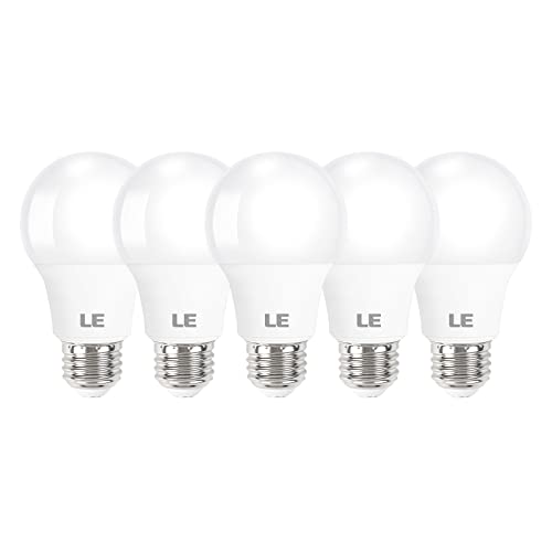 A19 E26 LED Light Bulbs 9W 800 Lumens Daylight White 5000K 5 Pack (5 Count)
