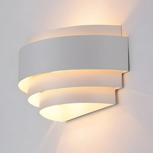 Modern Wall Sconce Indoor Wall Light Fixture Half Moon Metal Wall Lamp White for Stair Hallway Home Theatre Bedroom