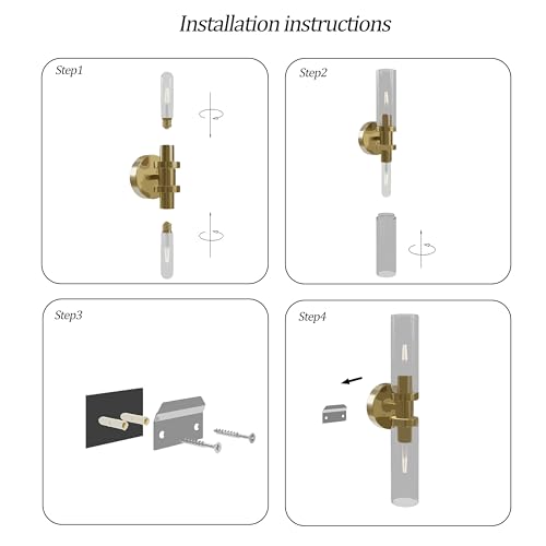 Gold & Walnut Wireless Battery Operated Wall Sconce with Remote (2 Count)
