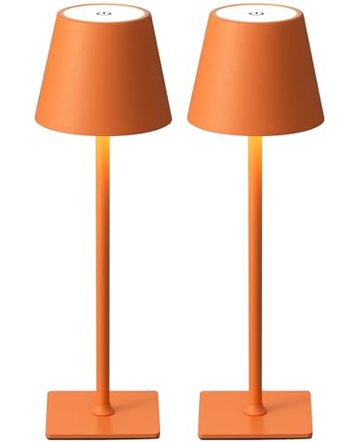 2 Pack Cordless Orange Table Lamps (2 Count)