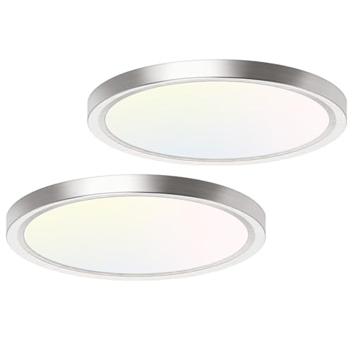 2PACK Flush Mount LED Ceiling Light Fixture Brushed Nickel (2 Count)