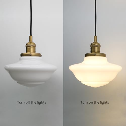 Modern Pendant Light with Milk White Glass