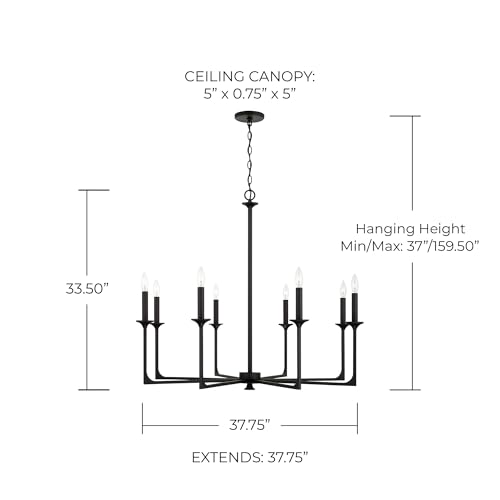 Capital Lighting 437381BI Clint Transitional Bold Metal Candle Chandelier