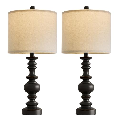 24" Traditional Farmhouse Table Lamp Set of 2 (2 Count)
