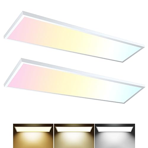 2 Pack 1x4 LED Flat Panel Light Surface Mount White (2 Count)