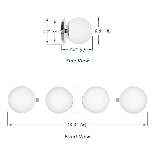Chrome Globe Bathroom Vanity Light Fixtures