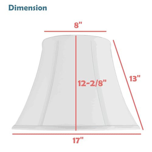 38004 Traditional Handsewn Bell Shaped Collapsible Spider Construction Lamp Shade in Cream