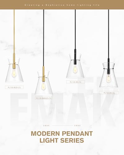Modern 9 Inch Black and Gold Pendant Lights Kitchen Island (2 Count)