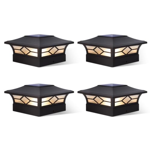 Solar Post Cap Lights Outdoor 4pack (4 Count)