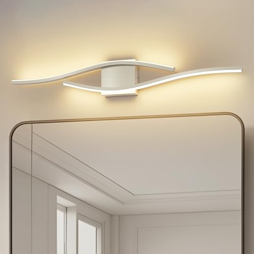 Bathroom Vanity Light Modern Bathroom Lighting Fixture Over Mirror Brushed Nickel 5CCT Dimmable Led Bath Vanity Light Bar 31.5 Inch