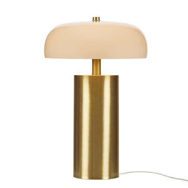 Modern Gold Metal Columnar Table Lamp with Dome
